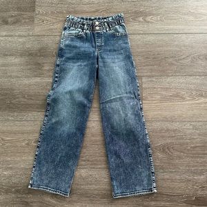 Abercrombie Kids Girls Slim 11/12 high rise wide leg jeans